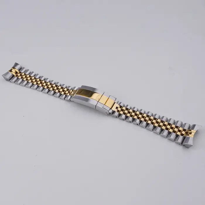 Rolamy 22mm jubilé Bracelet de montre pour Casio MDV-106 MDV-106A MDV-106B MDV106G MDV107 316L argent or solide lien fin
