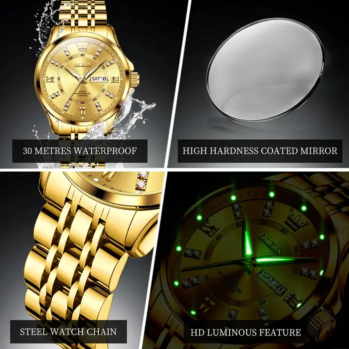 OLEVS 3620 or luxe hommes montre marque originale