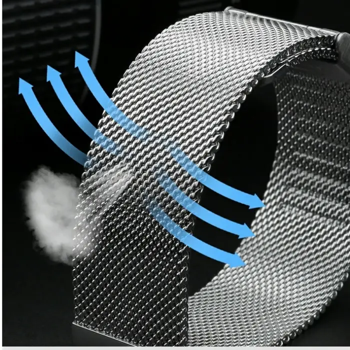 Bracelet de montre rétro en maille respirante pour hommes et femmes