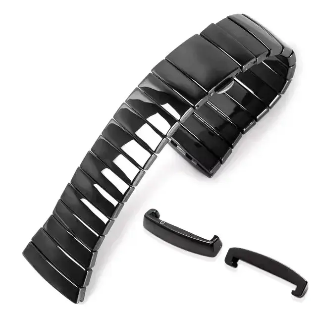 Bracelet de montre en céramique noire pour hommes et femmes, série Rado SINTRA, double presse, structure pliante, 17mm, 26mm, 29mm