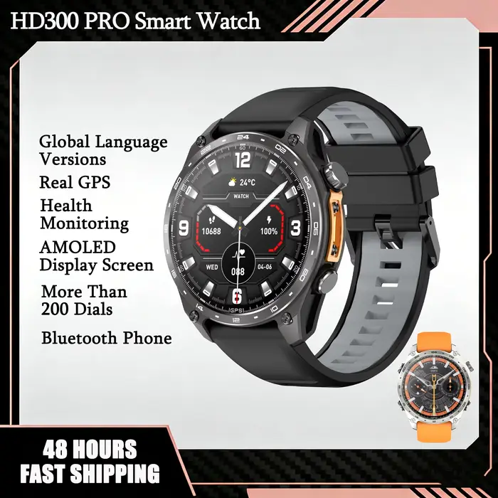 Montre connectée GPS 2026 pour activités de plein air HD300Pro