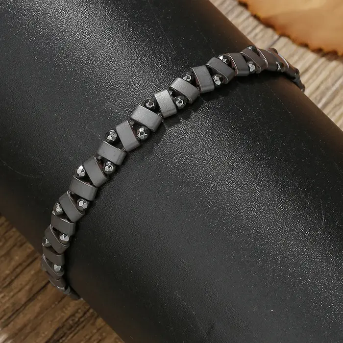 Bracelet Hip Hop élastique en perles pour hommes