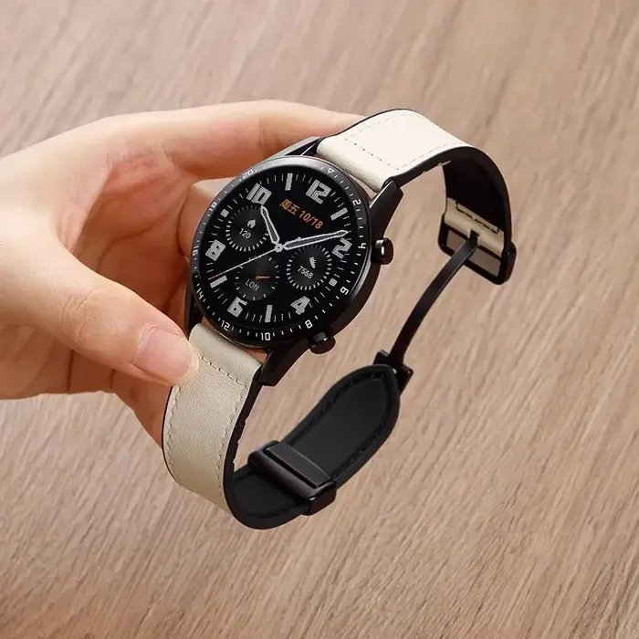 Bracelet en cuir et Silicone pour Samsung Galaxy Watch 4 5 6 7 40mm/44mm, bracelet magnétique pour G