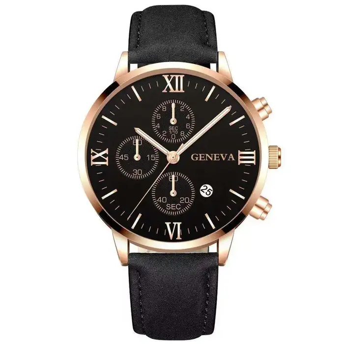 Montre de Luxe Minimaliste en Cuir Ultra Mince pour Homme