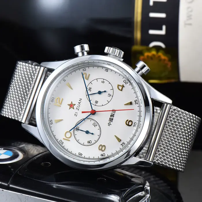 Montres pour hommes 1963, montre pilote automatique 42 mm, étanche, rétro, quartz, chronographe, mon
