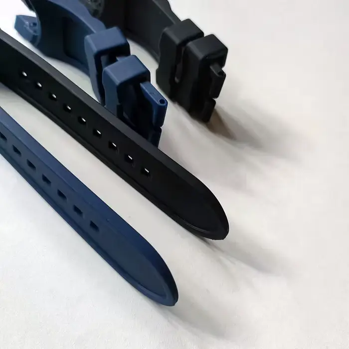 Bracelet de montre en caoutchouc noir bleu 26mm