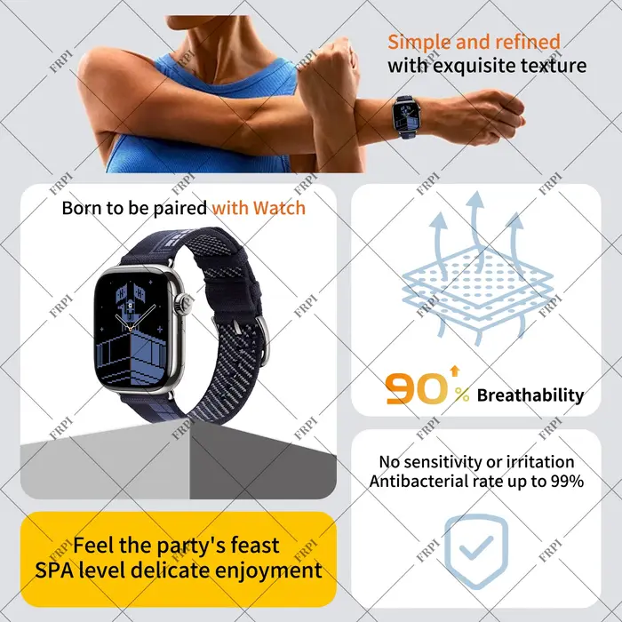 Nouveau bracelet de fête Faubourg Bleu Nuit 2026 pour Apple Watch Series 12 11 10 9 8 7 6 5 SE 3 Iwatch Ultra 4 3 2, 49mm 46mm 45mm 44mm