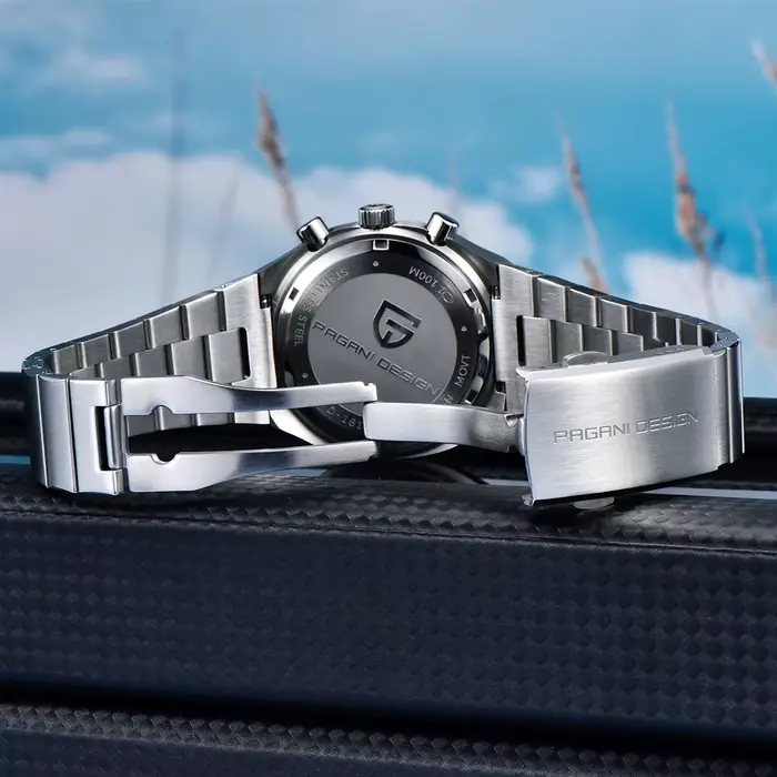 Montre chronographe carrée PAGANI DESIGN pour homme, mouvement japonais Miyota OS000, saphir, étanche, acier inoxydable, montre sport.