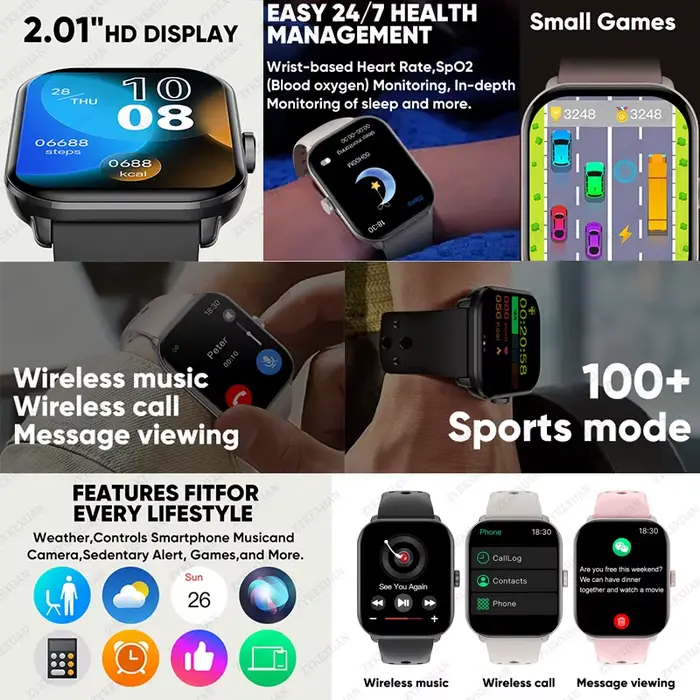 Montre connectée pour hommes et femmes