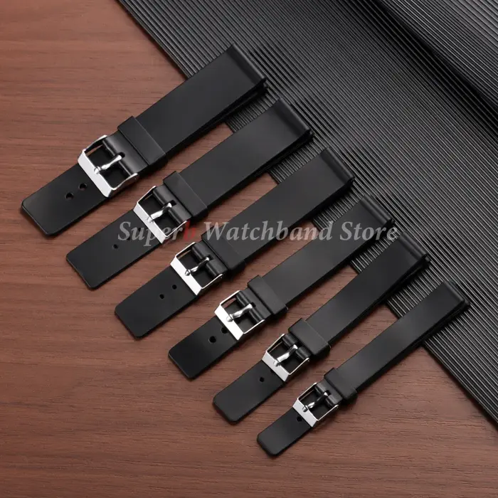 Bracelet de montre en plastique PVC 12mm 14mm 16mm 18mm 20mm 22mm
