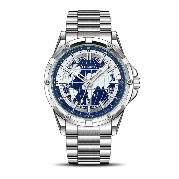Montre pour homme TIMEARTX, design cartographique tendance, montre à quartz, luminescente, date auto