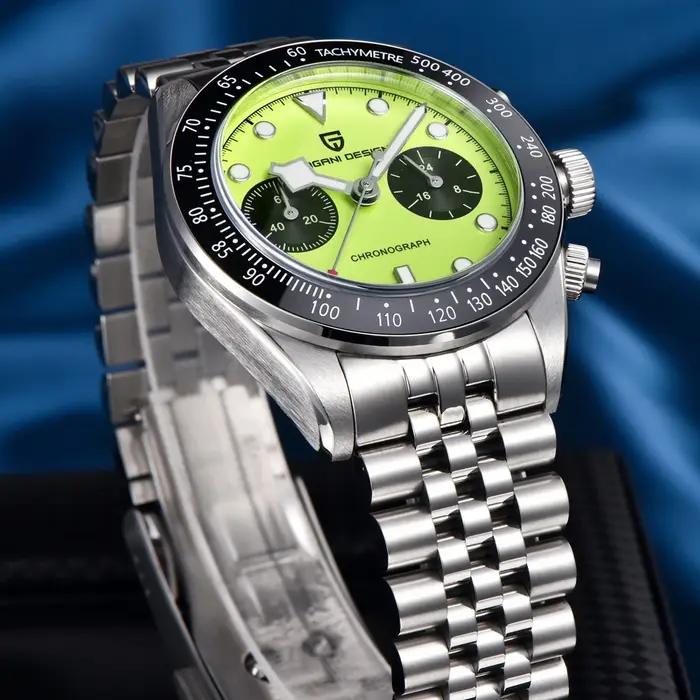 Nouvelle Montre Homme PAGANI DESIGN Panda 2026, Montre à Quartz Vert Fluorescent, Chronographe Sportif pour Homme, Saphir AR, Étanche