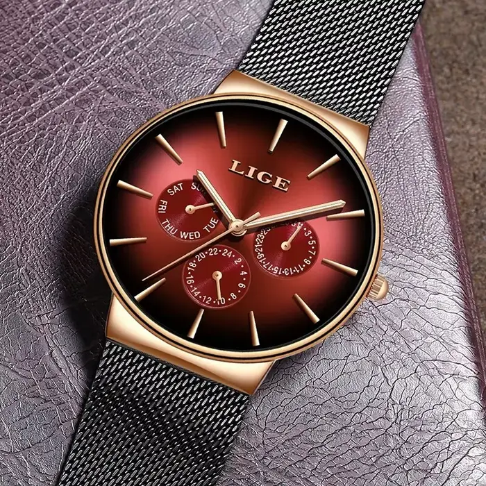 Montre à quartz ultra fine étanche pour homme