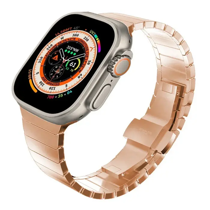 Bracelet à maillons Correa pour Apple Watch Ultra 3 2 bandes 49mm 11 10 9 8 7 6 Se 45mm 41 44