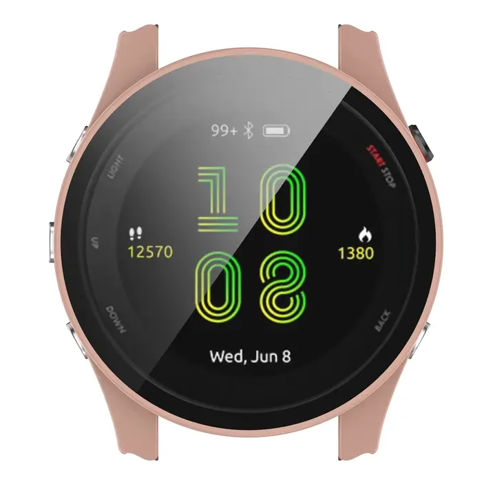 Pour Garmin Forerunner 255 255s 265 265s 165 musique 965 cadre PC dur pare-chocs housse + HD mince verre trempé anti-rayures