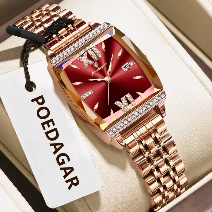 POEDAGAR montre de mode pour femme de haute qualité étanche Date élégante dames