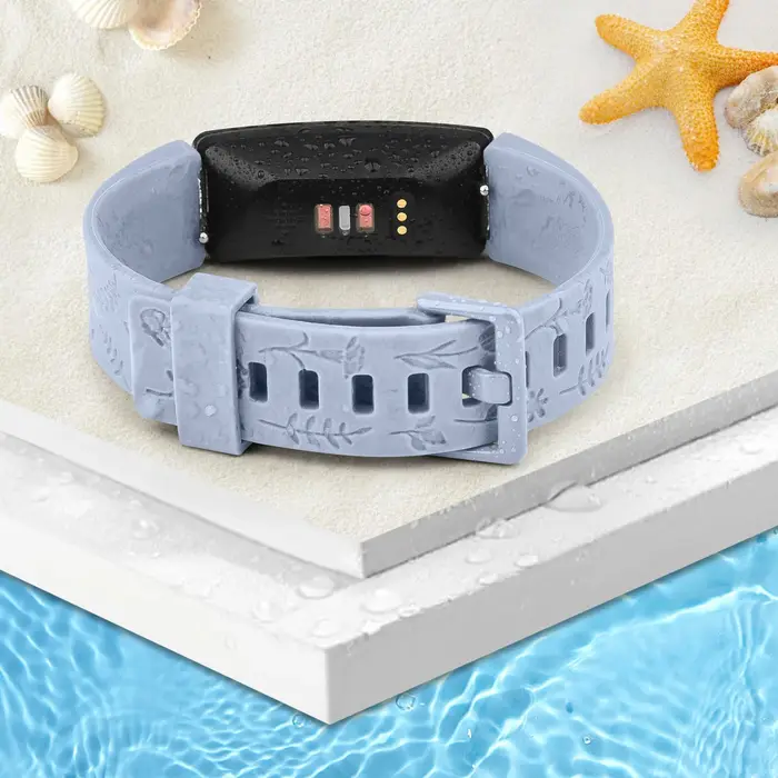 Bracelet de montre en TPU souple gravé à fleurs