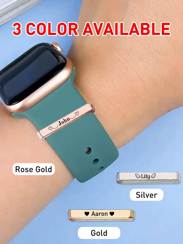 Breloque de bracelet de montre avec nom gravé personnalisé
