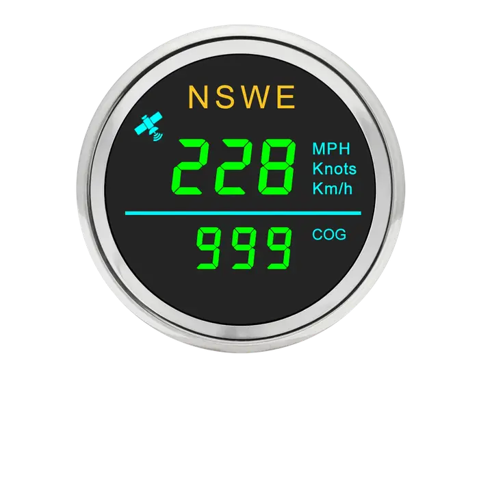 Compteur de vitesse GPS numérique étanche 52MM avec antenne GPS KMH MPH noeuds COG GPS pour voiture marine moto vert rouge blanc LED