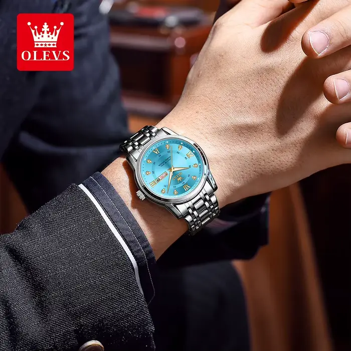 OELVS montres pour hommes Top marque décontracté Original montre-bracelet étanche en acier inoxydable résistant aux rayures montre miroir pour homme
