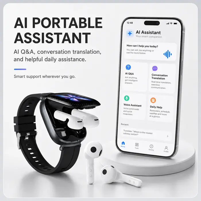 Nouvelle montre connectée avec écouteurs intégrés, écran TFT incurvé de 1,88 pouce, Bluetooth 6.0, tout-en-un, pour la musique et l'usage quotidien