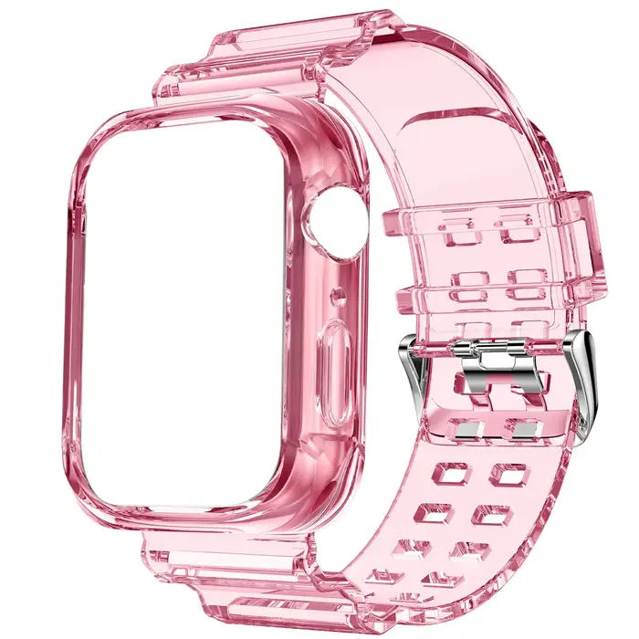 Pour Apple Watch couleur bonbon bracelet transparent + boîtier 11/10/8/7/6/5/4 49mm 46mm 42mm bracel