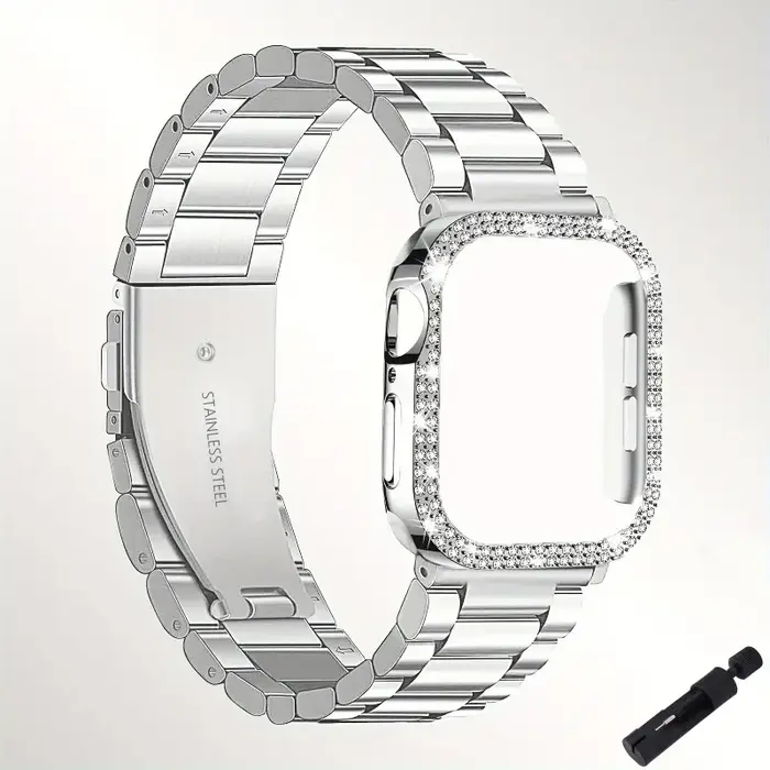 Bracelet en métal + coque pour Huawei Watch Fit 4 Fit 3, couverture diamantée + acier inoxydable pou