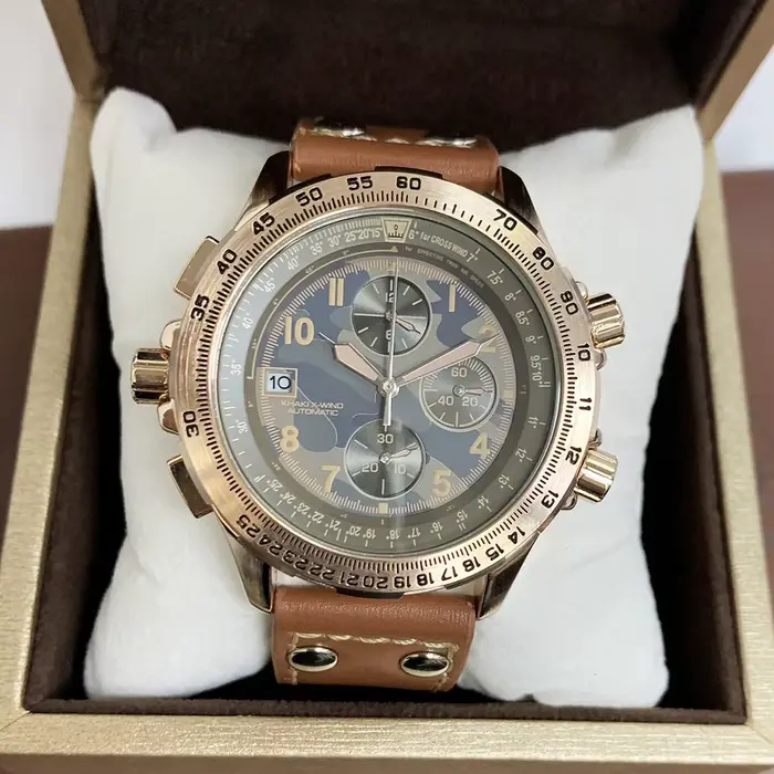 Montres de mode pour hommes, chronographe, mouvement multifonctionnel, camouflage bleu, jaune, noir,