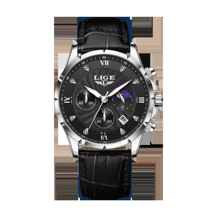 Montres pour hommes LIGE, marque haut de gamme, montre-bracelet à quartz pour homme, chronographe lu