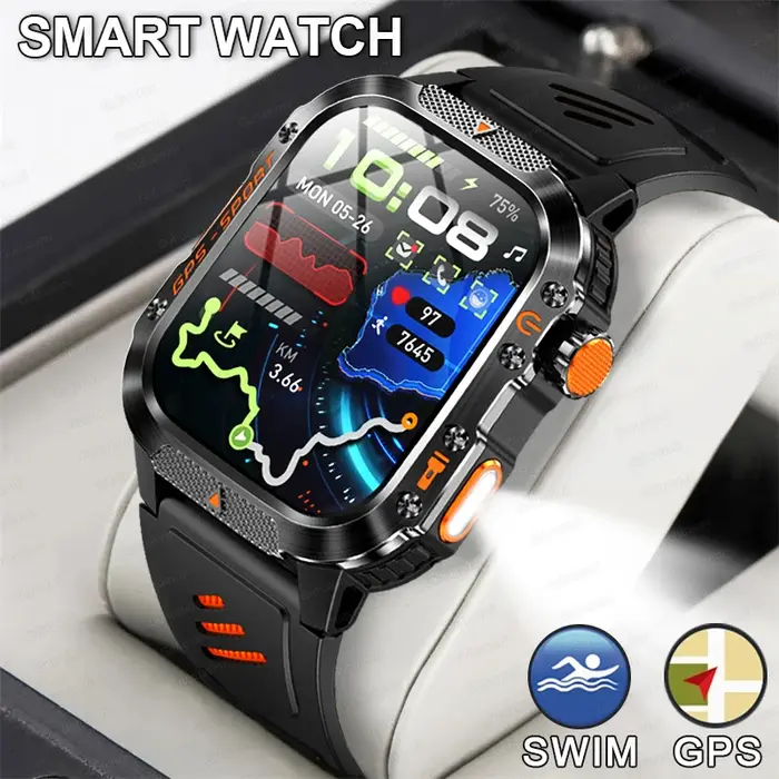 GUHUAVMI 2025 nouveau double bande GPS natation montre intelligente boussole IP68 professionnel étanche Sport Bluetooth appel montres intelligentes pour hommes