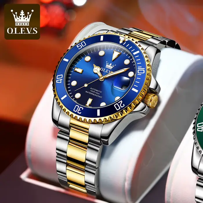 OLEVS 6650 hommes montre classique Original automatique montre mécanique pour homme Zircon échelle é