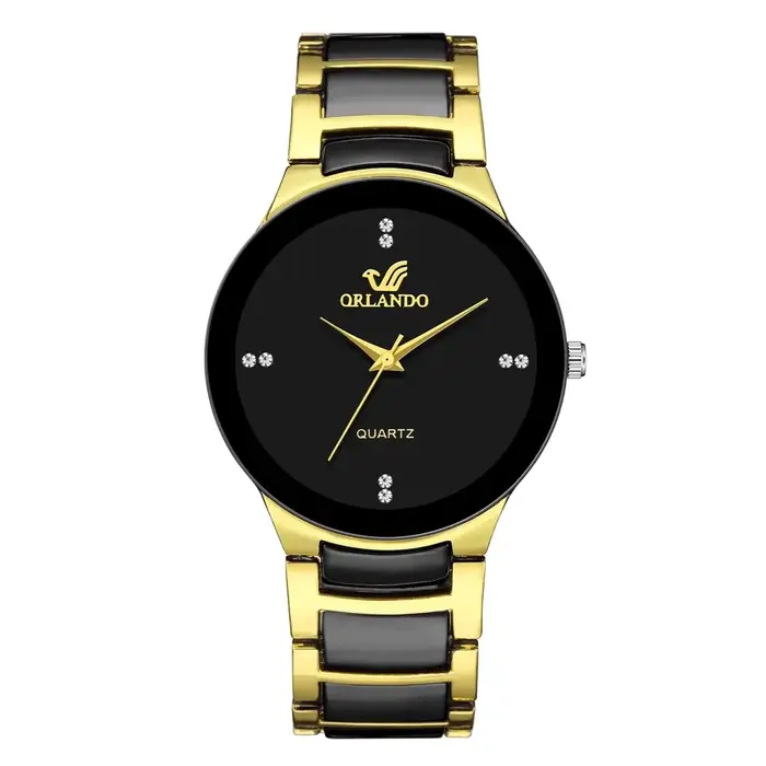 Montre homme quartz en acier à cadran noir, modèle 2026, vente chaude, cadran simple, idéale comme c