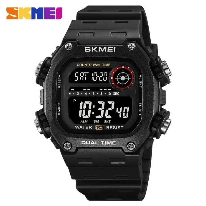 SKMEI 2126 montres de sport pour hommes étanche chronomètre alarme LED affichage numérique compte à 