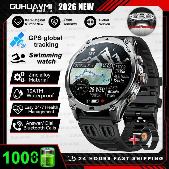 Montre connectée GPS avec carte intégrée de qualité militaire