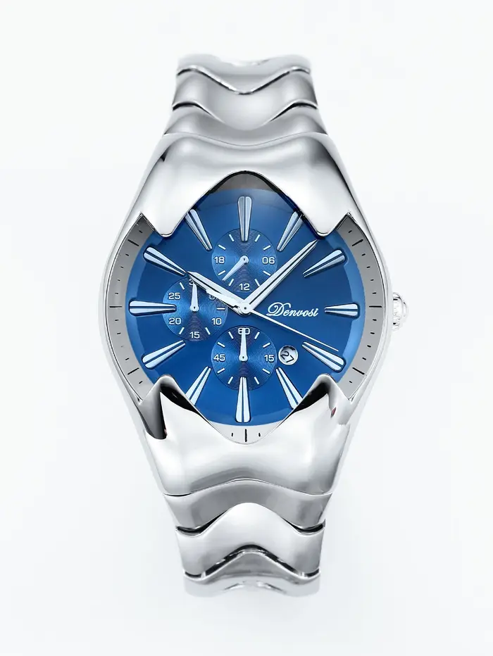 Nouvelle Arrivée 2026 Montre Homme Denvosi Luxe Chronographe Sport Bracelet Acier Ondulé Unique Mont