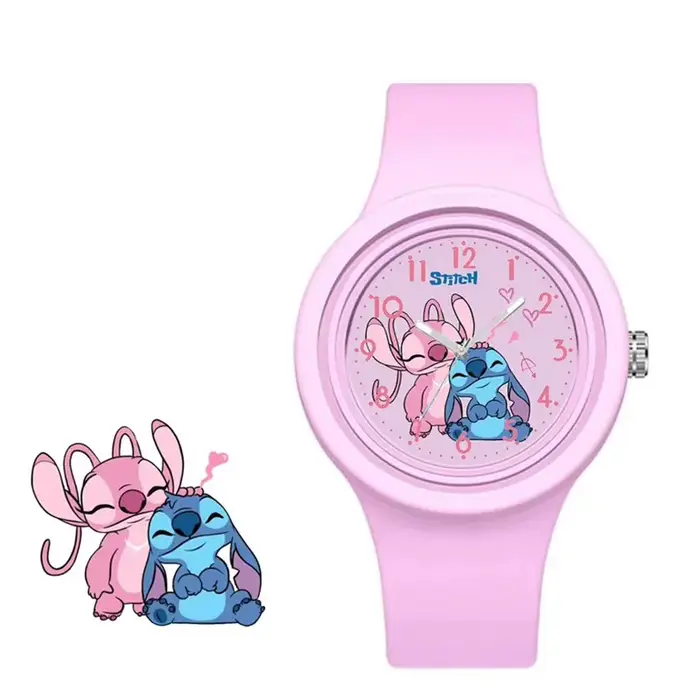 Nouveau point enfants montres pour filles bracelet en Silicone rond Quartz