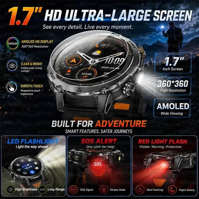 Montre connectée de qualité militaire TANK