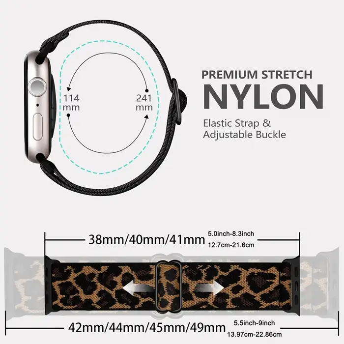 Bracelet léopard pour Apple Watch Series 11 10 9 8 7 6 SE ultra 3 2