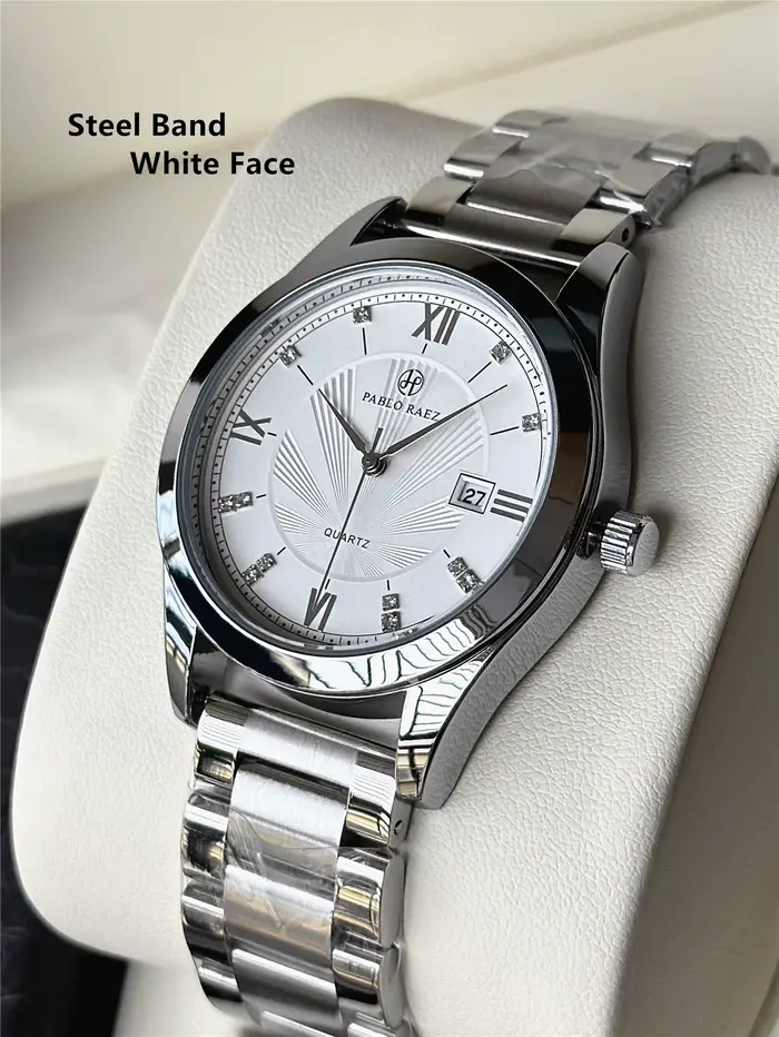 PABLO RAEZ vraies Photos marque de luxe montres pour hommes étanche lumineux Date montre en acier in