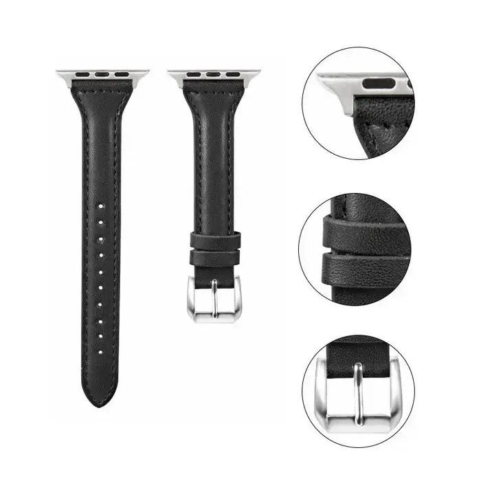 Bracelet fin en cuir PU pour Apple Watch