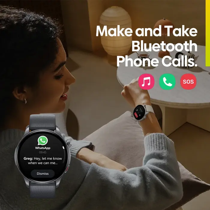 Nouveau Zeblaze Btalk 3 GPS Smartwatch 1.43 "AMOLED écran double sangle Bluetooth appel montre de sport fréquence cardiaque SpO2 suivi du stress