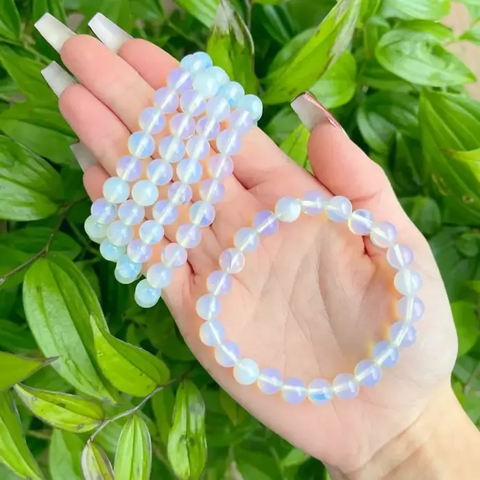 Bracelet de perles d'opale pour femmes et hommes