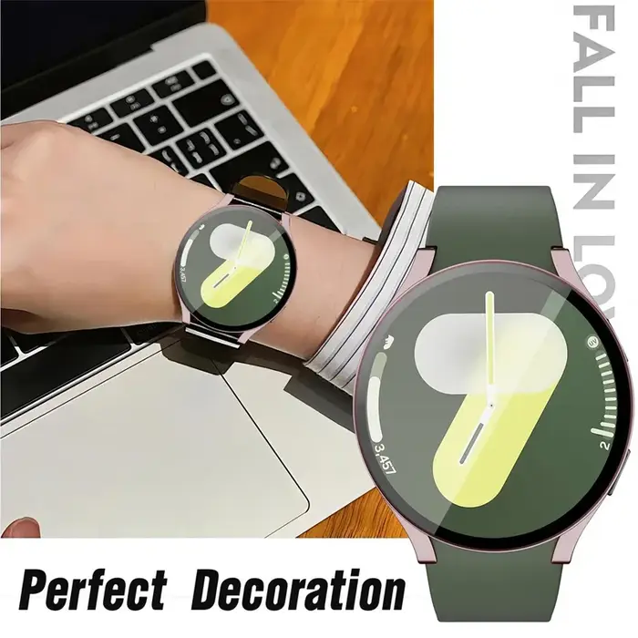 Verre trempé + boîtier + bracelet en Silicone pour Samsung Galaxy Watch 7 6 5 4 40mm 44mm 2 pack housse de protection
