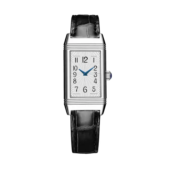 Montre carrée à charnière pour femme avec bracelet en cuir imperméable, minimaliste et polyvalent, à boucle ardillon pour un style tendance.