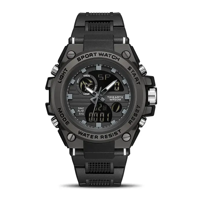 Montre de mode pour homme TIMEARTX, boîtier en ABS, alarme numérique lumineuse, montre de sport d'ex