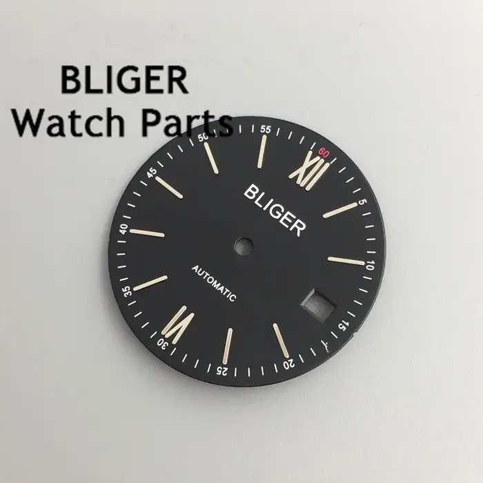 BLIGER 31mm noir bleu vert argent gris cadran de montre adapté au mouvement NH35