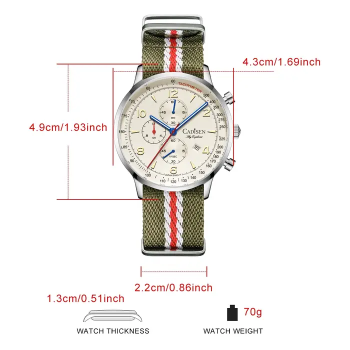 CADISEN 2026 nouveau chronographe hommes montres à Quartz