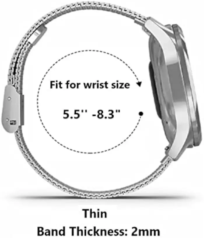Bracelet de montre en maille d'acier inoxydable