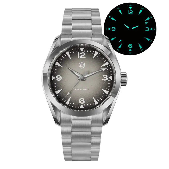 Watchdives WD0006 nouveau japon VH31 montres à Quartz gris 100M étanche saphir miroir lumineux 316L