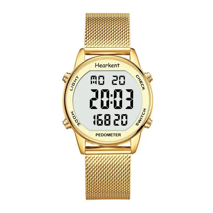 HEARKENT-Montre Numérique de dehors pour Femme, Podomètre, Compteur de Pas, Calrespiration, Miles, Tracker, Étanche, 30m, pour la Marche et la Course